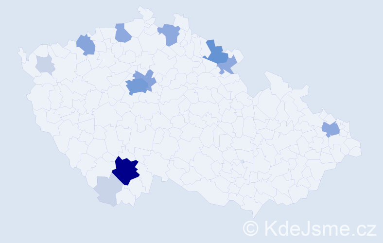Příjmení: 'Binter', počet výskytů 38 v celé ČR