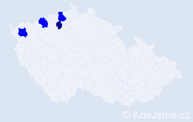 Příjmení: 'Vašašová', počet výskytů 5 v celé ČR