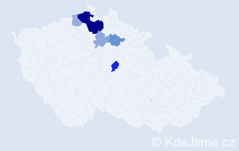 Příjmení: 'Derevlanyjová', počet výskytů 12 v celé ČR