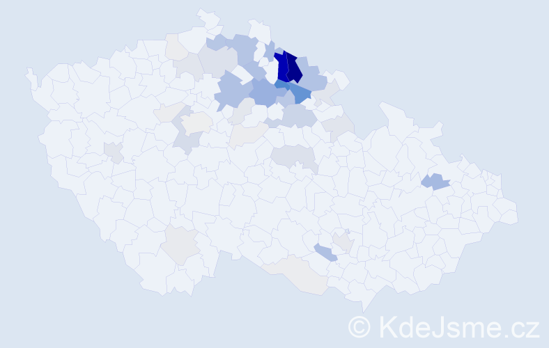 Příjmení: 'Zaplatílek', počet výskytů 164 v celé ČR