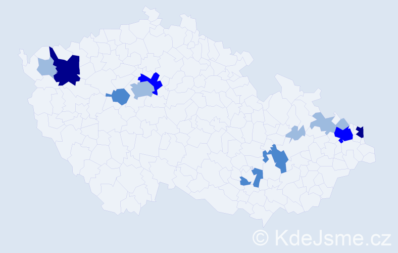 Příjmení: 'Kubušová', počet výskytů 25 v celé ČR