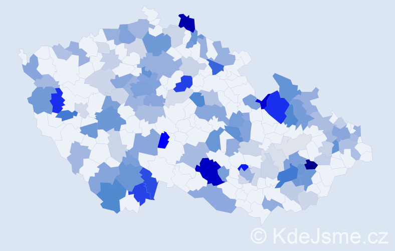 Příjmení: 'Albert', počet výskytů 343 v celé ČR