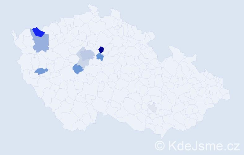 Příjmení: 'Kusovský', počet výskytů 23 v celé ČR