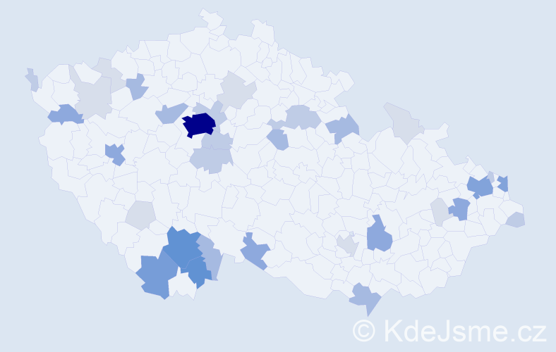 Příjmení: 'Klenková', počet výskytů 111 v celé ČR