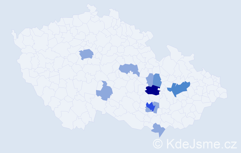 Příjmení: 'Vybral', počet výskytů 26 v celé ČR
