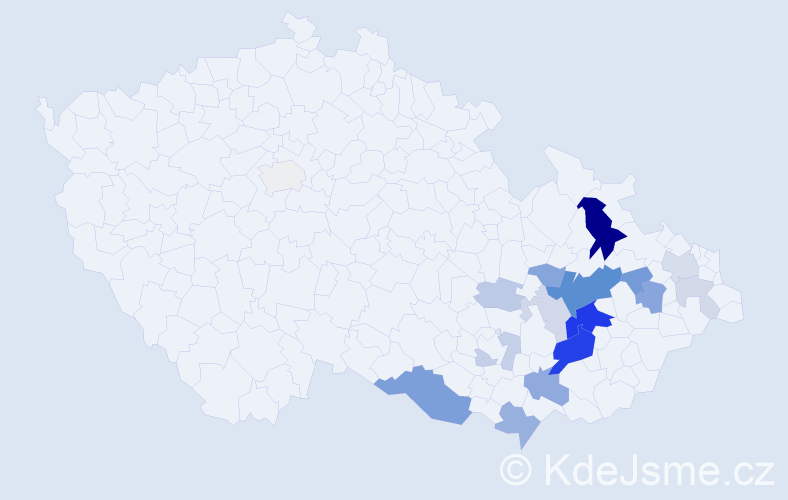 Příjmení: 'Zonová', počet výskytů 52 v celé ČR