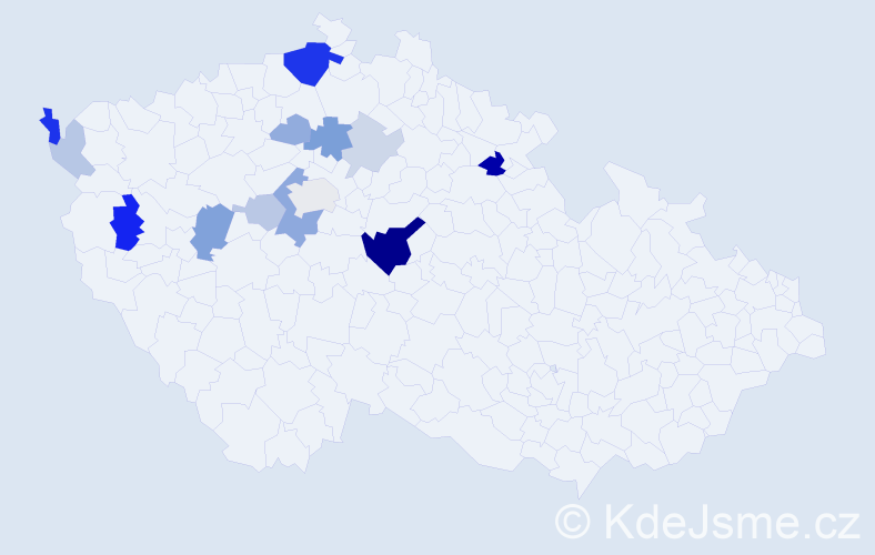 Příjmení: 'Kunta', počet výskytů 36 v celé ČR