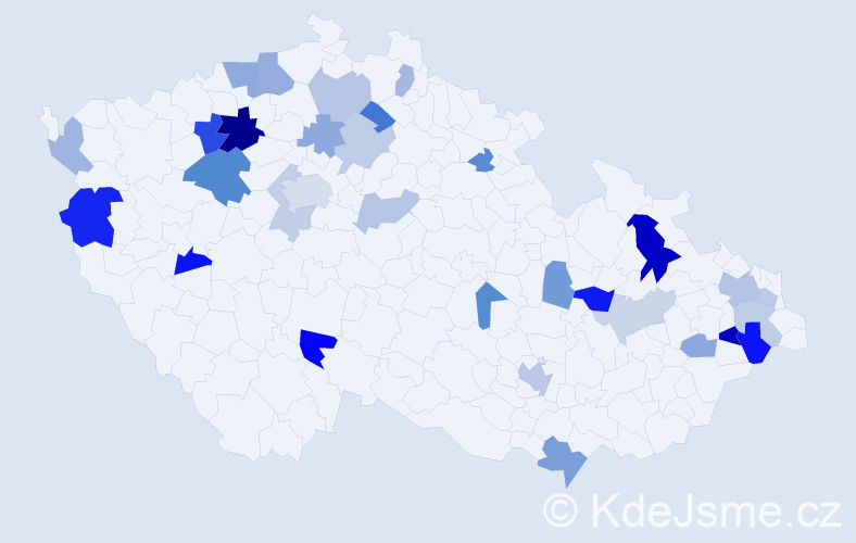 Příjmení: 'Mátéová', počet výskytů 57 v celé ČR