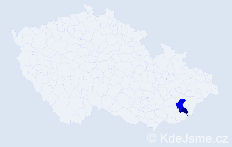 Příjmení: 'Gyuricseková', počet výskytů 11 v celé ČR