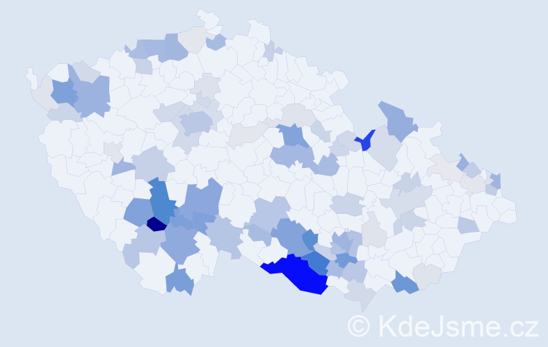 Příjmení: 'Buchtelová', počet výskytů 321 v celé ČR