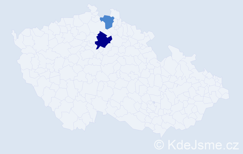 Příjmení: 'Deubl', počet výskytů 4 v celé ČR