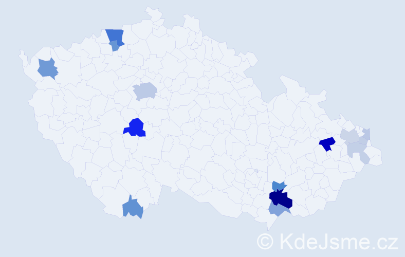 Příjmení: 'Marhefka', počet výskytů 39 v celé ČR