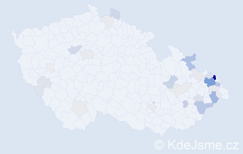 Příjmení: 'Sivek', počet výskytů 87 v celé ČR
