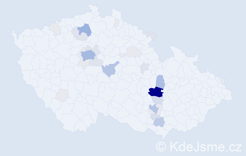 Příjmení: 'Bohatec', počet výskytů 131 v celé ČR