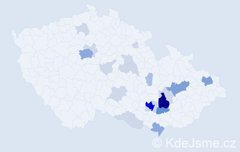 Příjmení: 'Obhlídalová', počet výskytů 66 v celé ČR