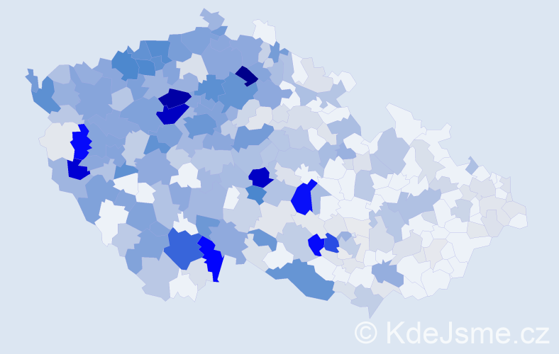 Příjmení: 'Nedvěd', počet výskytů 1658 v celé ČR