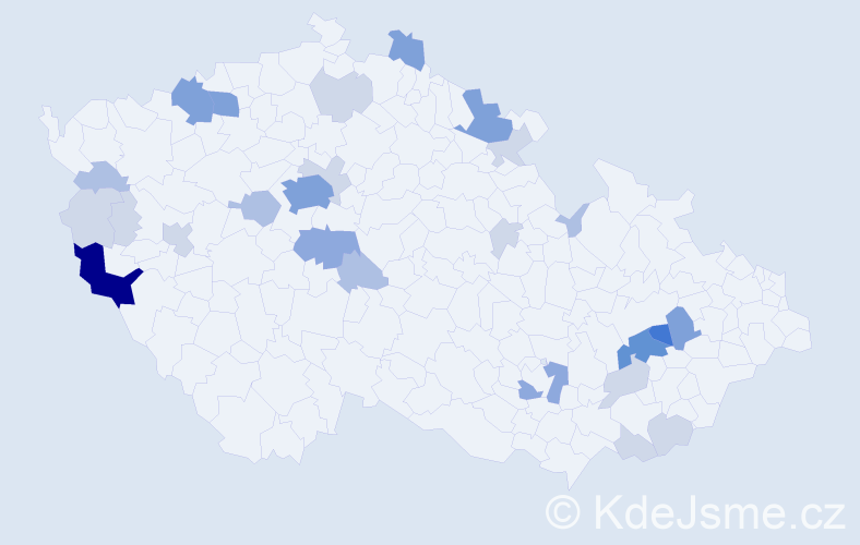 Příjmení: 'Cifrová', počet výskytů 77 v celé ČR