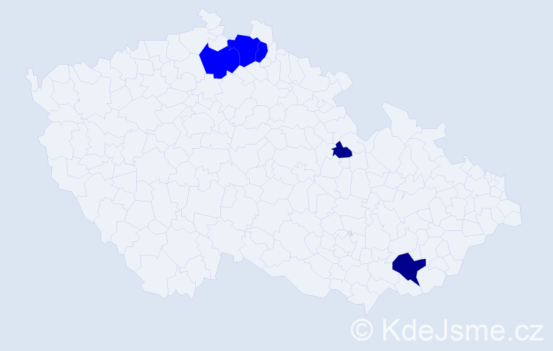 Příjmení: 'Kauc', počet výskytů 7 v celé ČR