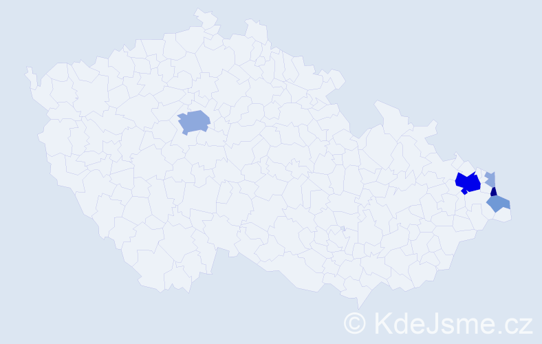 Příjmení: 'Pawelek', počet výskytů 15 v celé ČR