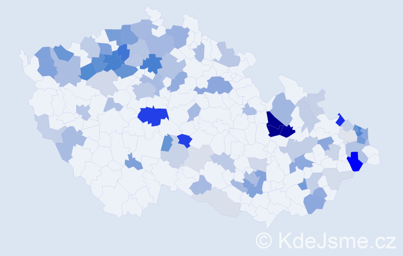 Příjmení: 'Milková', počet výskytů 236 v celé ČR