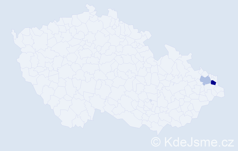 Příjmení: 'Kaduc', počet výskytů 4 v celé ČR