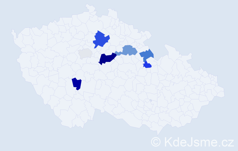 Příjmení: 'Felgerová', počet výskytů 13 v celé ČR