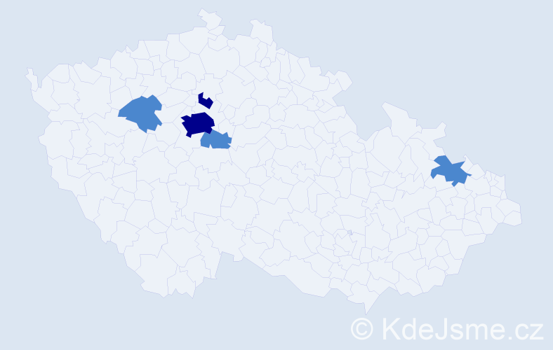 Příjmení: 'Adamček', počet výskytů 9 v celé ČR