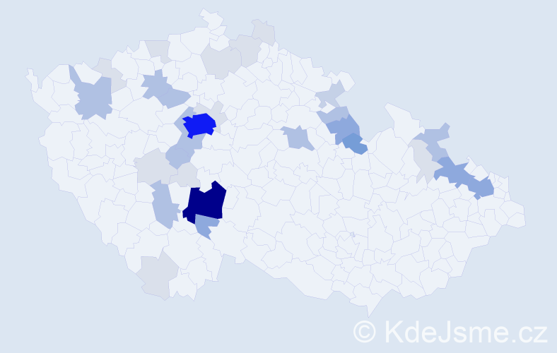 Příjmení: 'Sedloňová', počet výskytů 102 v celé ČR