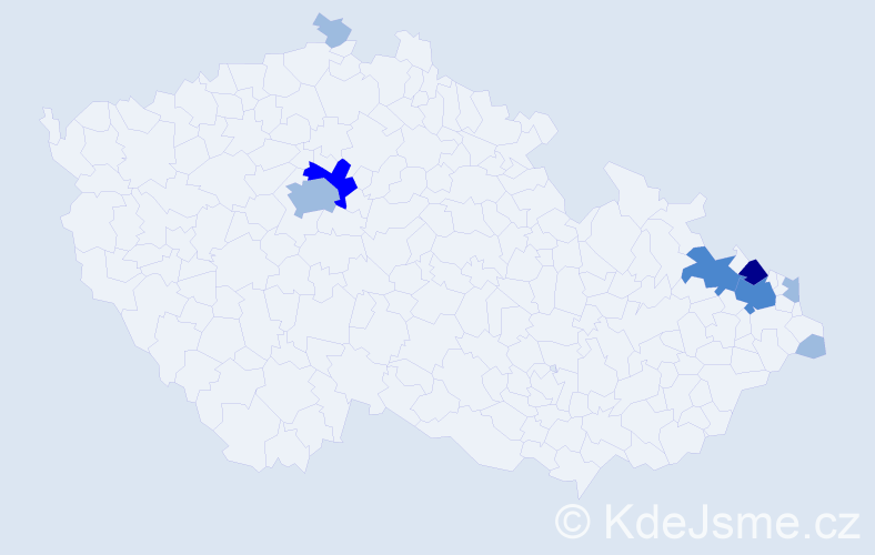 Příjmení: 'Laganová', počet výskytů 15 v celé ČR