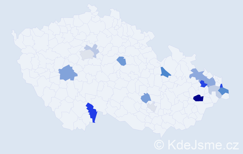 Příjmení: 'Štefunková', počet výskytů 33 v celé ČR