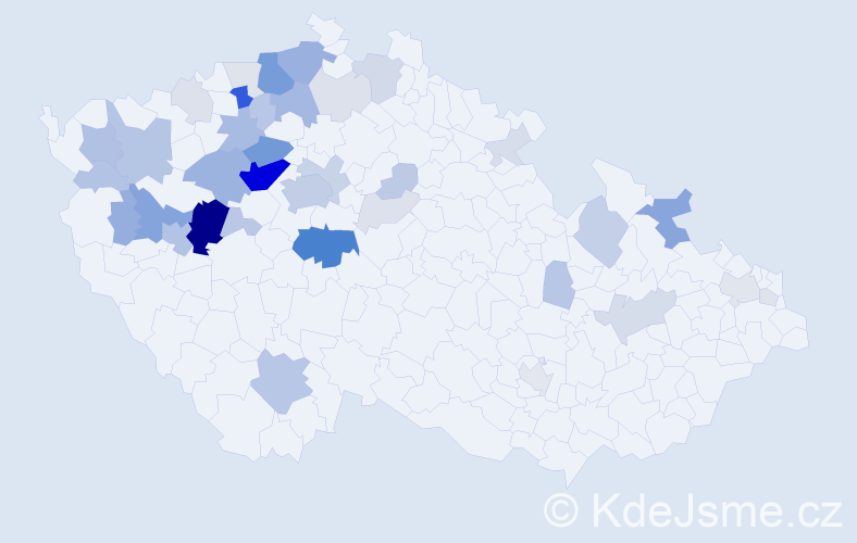 Příjmení: 'Poch', počet výskytů 144 v celé ČR