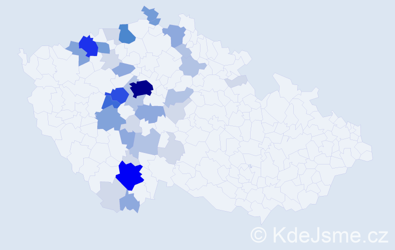 Příjmení: 'Mrkáčková', počet výskytů 123 v celé ČR
