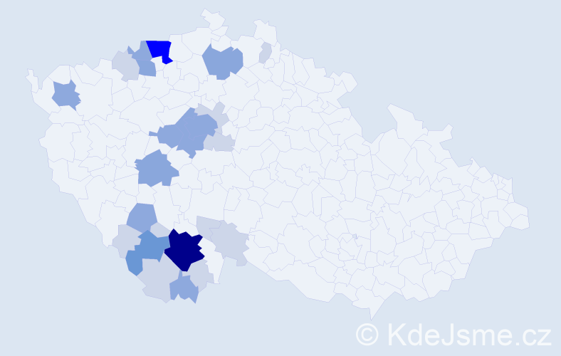 Příjmení: 'Čondl', počet výskytů 63 v celé ČR