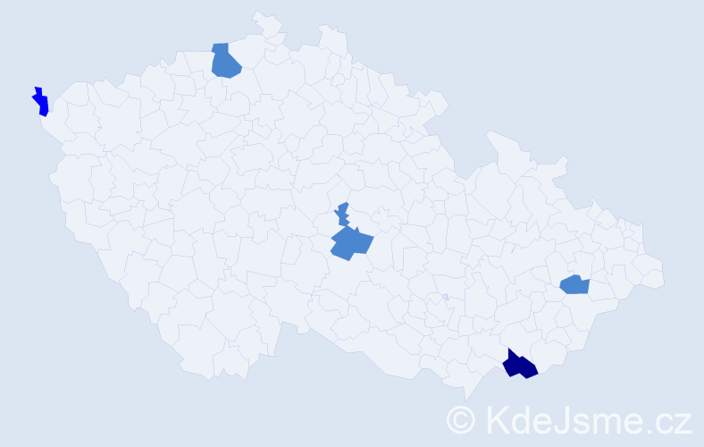 Příjmení: 'Uhman', počet výskytů 8 v celé ČR