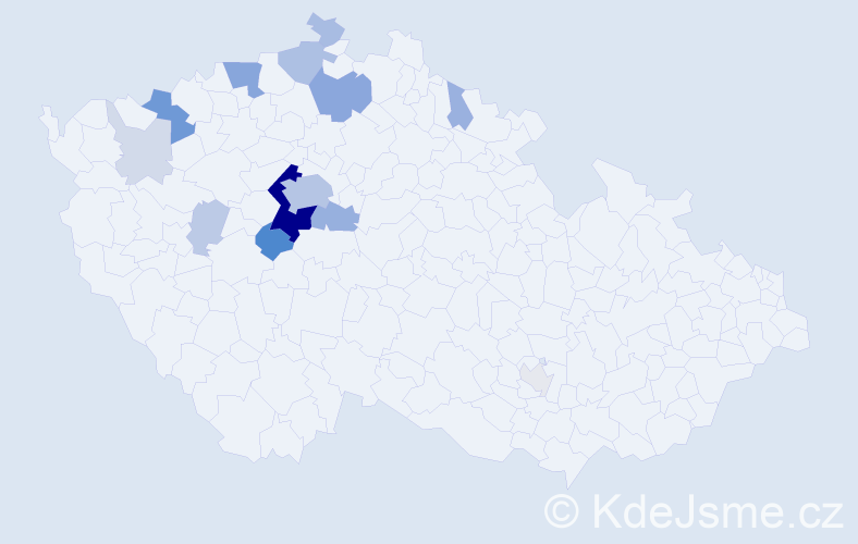 Příjmení: 'Volešák', počet výskytů 55 v celé ČR
