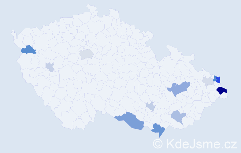 Příjmení: 'Gaszczyková', počet výskytů 26 v celé ČR