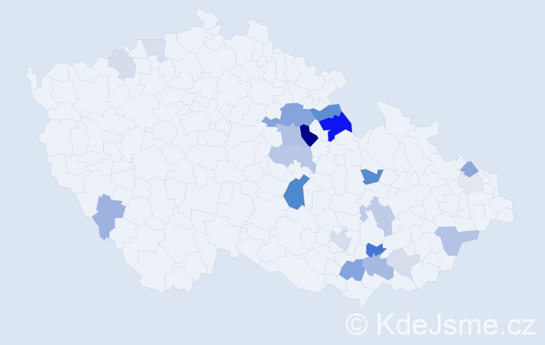 Příjmení: 'Pekáčová', počet výskytů 50 v celé ČR