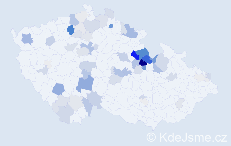 Příjmení: 'Barvínek', počet výskytů 207 v celé ČR