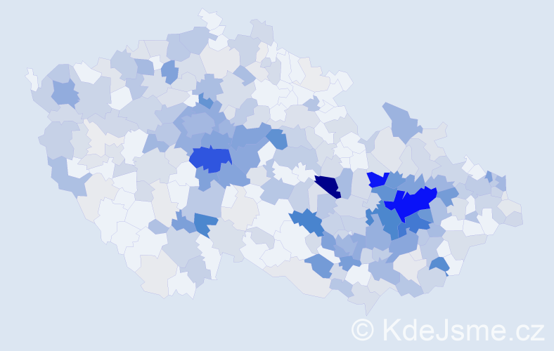 Příjmení: 'Pazderová', počet výskytů 1313 v celé ČR