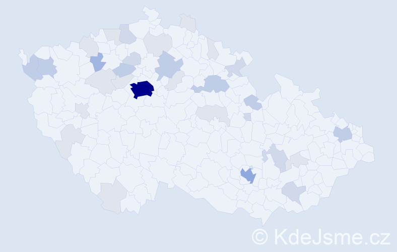 Příjmení: 'Ali', počet výskytů 88 v celé ČR