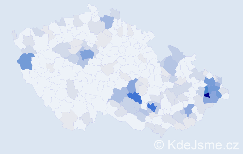 Příjmení: 'Jurek', počet výskytů 421 v celé ČR