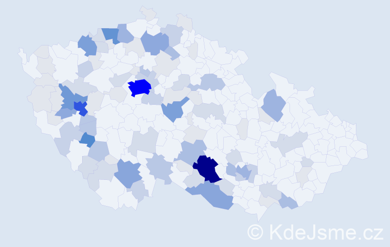 Příjmení: 'Salák', počet výskytů 318 v celé ČR