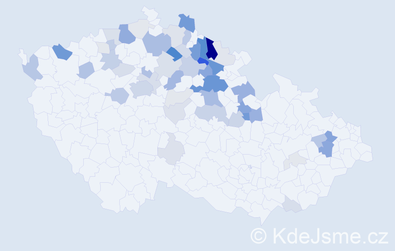 Příjmení: 'Klazarová', počet výskytů 173 v celé ČR
