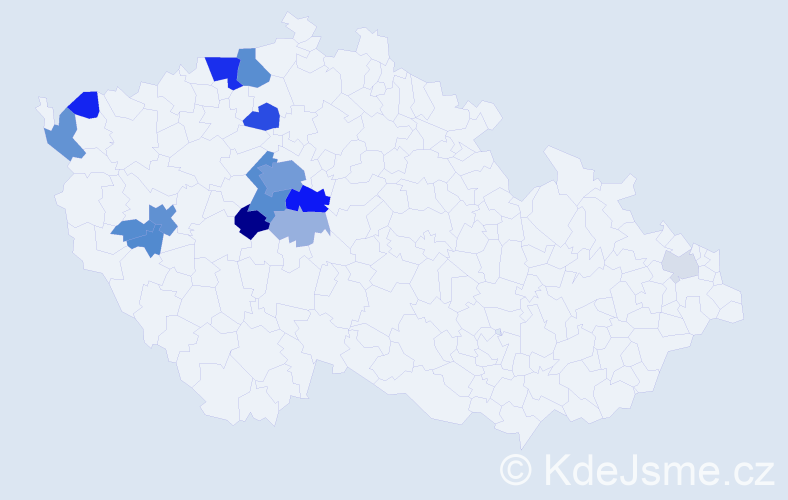 Příjmení: 'Kolenatá', počet výskytů 55 v celé ČR