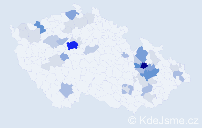 Příjmení: 'Wiedermann', počet výskytů 128 v celé ČR