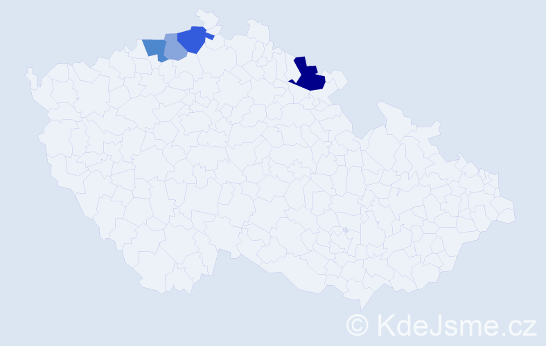 Příjmení: 'Bédy', počet výskytů 8 v celé ČR