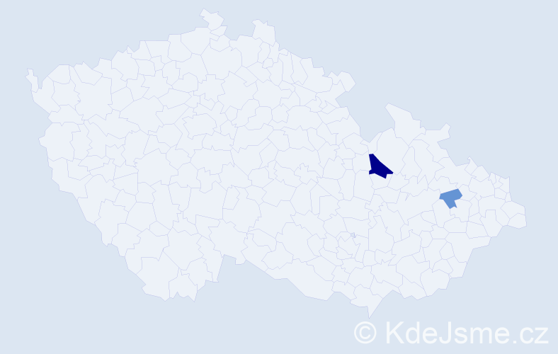 Příjmení: 'Knižátek', počet výskytů 6 v celé ČR