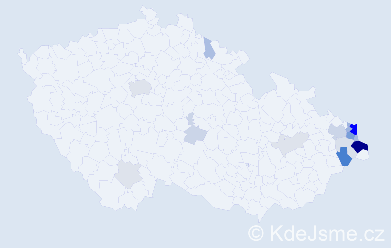 Příjmení: 'Kroczek', počet výskytů 55 v celé ČR