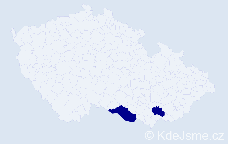 Příjmení: 'Piusová', počet výskytů 2 v celé ČR