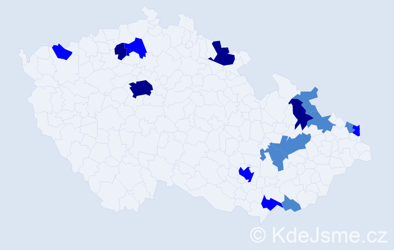 Příjmení: 'Ocetníková', počet výskytů 29 v celé ČR